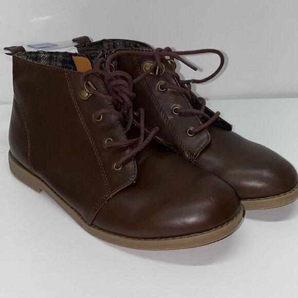 🔥Gap kids leather  boot  brown New - Picture 1 of 12